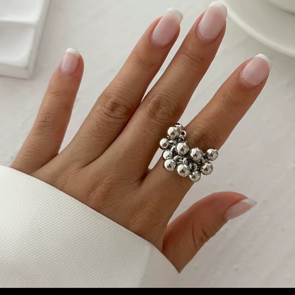 Anthropologie Silver Cluster Ring